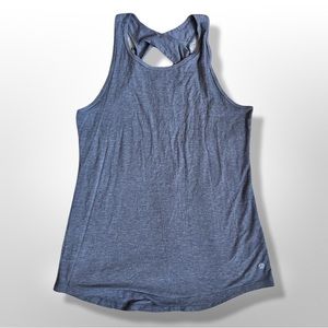 Apana Gray Exercise Tank Criss-Cross Back Size M